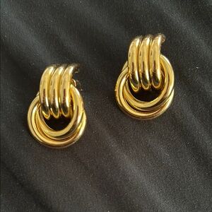 Heaven Mayhem Double Knot Gold Earrings